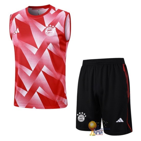 Formazione Senza Maniche Set Completo Bayern München 2023 2024 Rosso Bianco Nero
