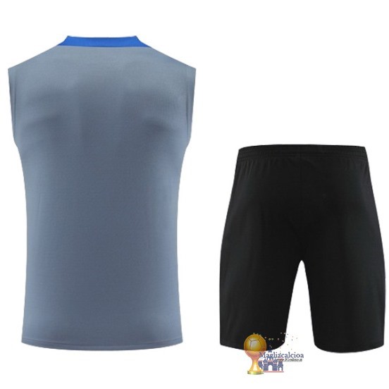 Formazione Senza Maniche Set Completo Inter Milán 2024 2025 Grigio Blu