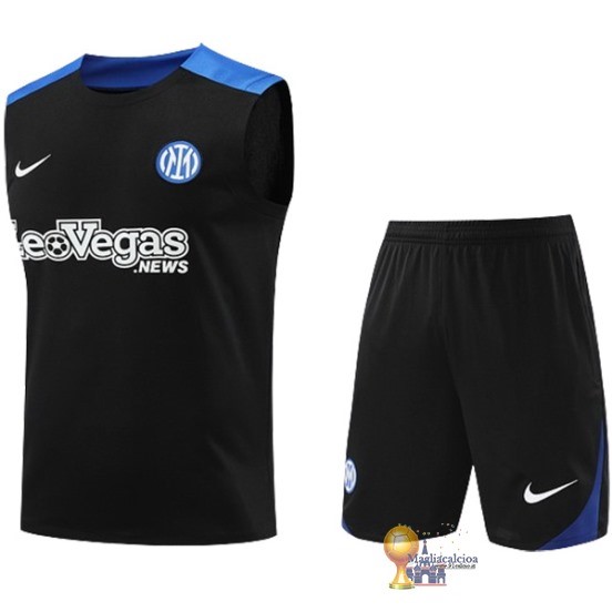 Formazione Senza Maniche Set Completo Inter Milán 2024 2025 Nero Blu