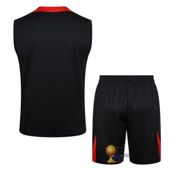 Formazione Senza Maniche Set Completo Liverpool 2024 2025 Nero Bianco Rosso