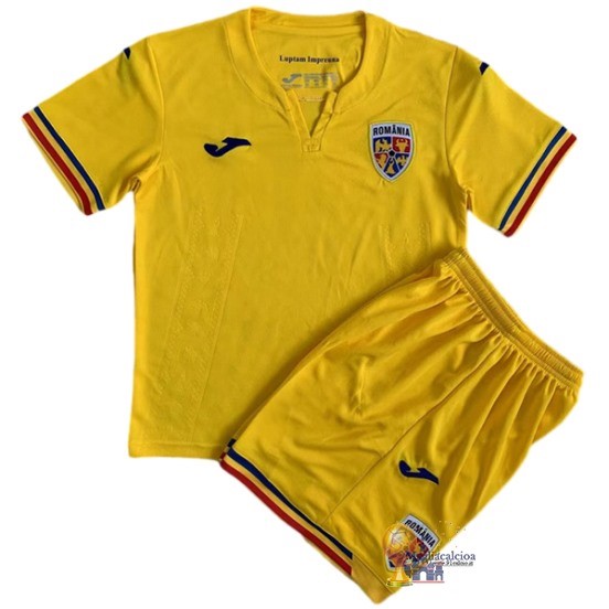 Home Conjunto De Bambino Romania 2023 Giallo Completini Da Calcio Uomo