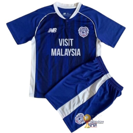 Home Conjunto De Uomo Cardiff City 2023 2024 Blu Maglie Di Calcio Originali