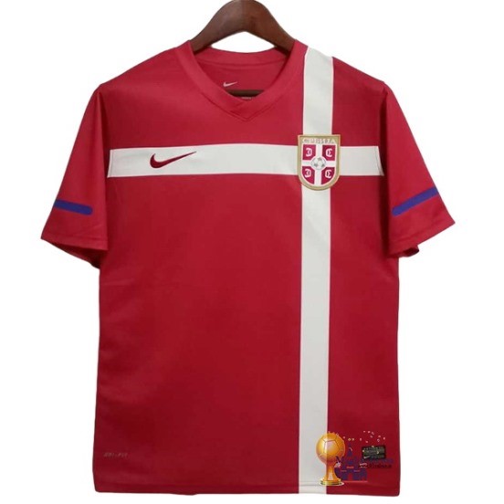 Home Maglia Serbia Retro 2010 Rosso Completini Da Calcio Uomo