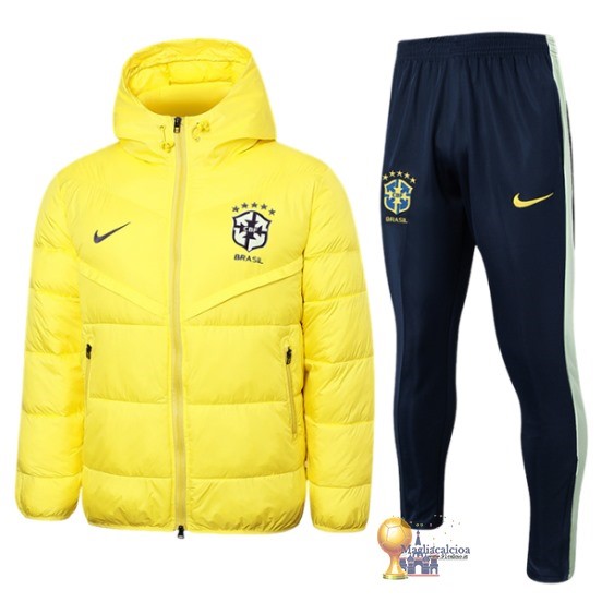 Set Completo Chaqueta De Algodón Brasile 2023 Giallo Nero