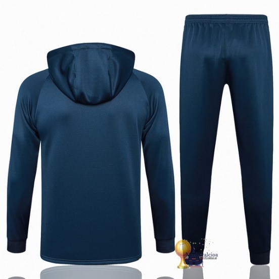 Set Completo Felpa Cappuccio Bambino Paris Saint Germain 2023 2024 Blu II Navy