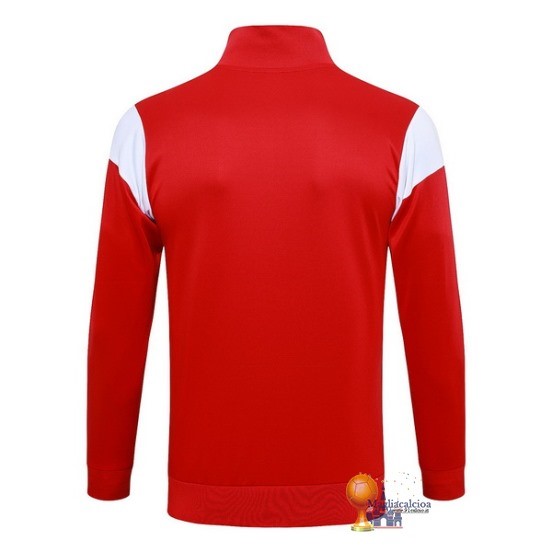 Set Completo Lunga Zip Giacca AC Milan 2023 2024 Rosso Bianco Nero