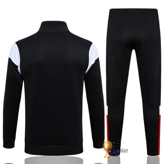 Set Completo Set Completo Lunga Zip Giacca AC Milan 2023 2024 Nero Bianco Rosso