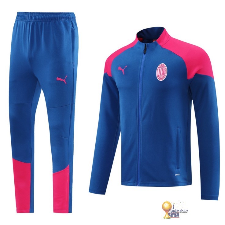 Set Completo Set Completo Lunga Zip Giacca AC Milan 2024 2025 Blu Rosa