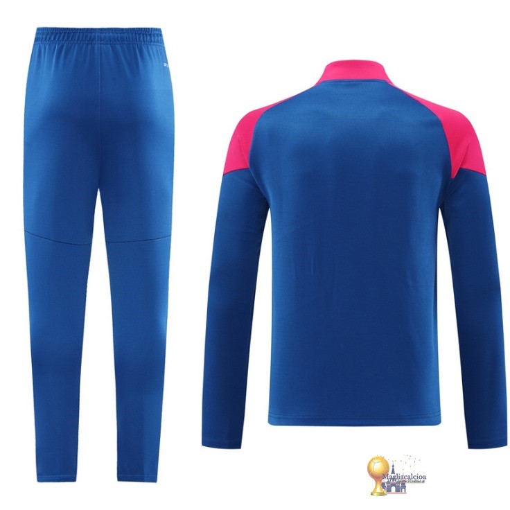 Set Completo Set Completo Lunga Zip Giacca AC Milan 2024 2025 Blu Rosa