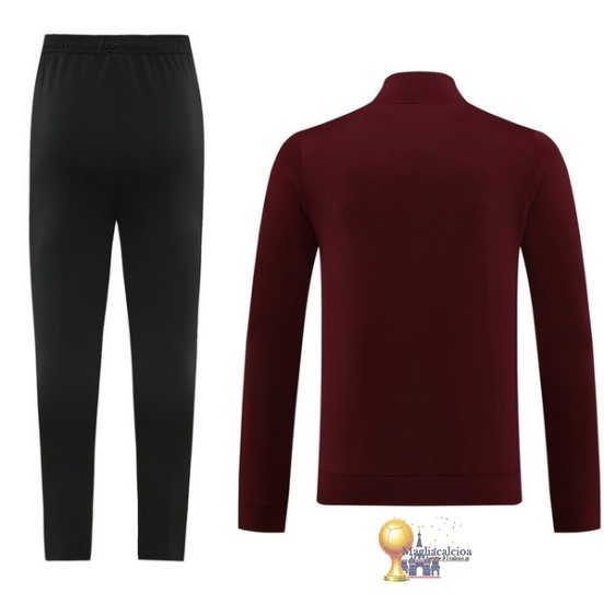 Set Completo Set Completo Lunga Zip Giacca AS Roma 2023 2024 Rosso Nero