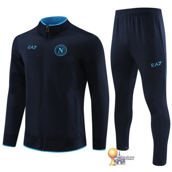 Set Completo Set Completo Lunga Zip Giacca Bambino Napoli 2023 2024 Blu Navy