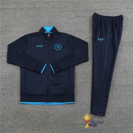 Set Completo Set Completo Lunga Zip Giacca Bambino Napoli 2023 2024 Blu Navy