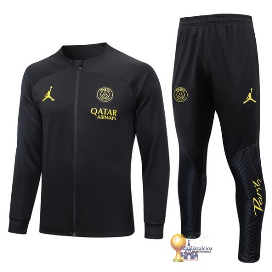 Set Completo Set Completo Lunga Zip Giacca Bambino Paris Saint Germain 2023 2024 Nero