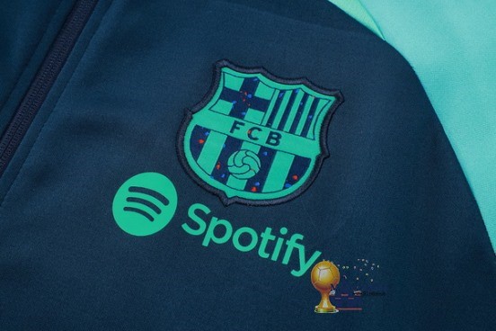 Set Completo Set Completo Lunga Zip Giacca Barcelona 2023 2024 Blu Navy Verde