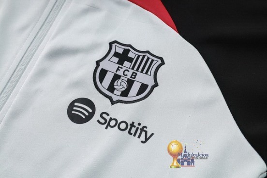 Set Completo Set Completo Lunga Zip Giacca Barcelona 2023 2024 Grigio Nero