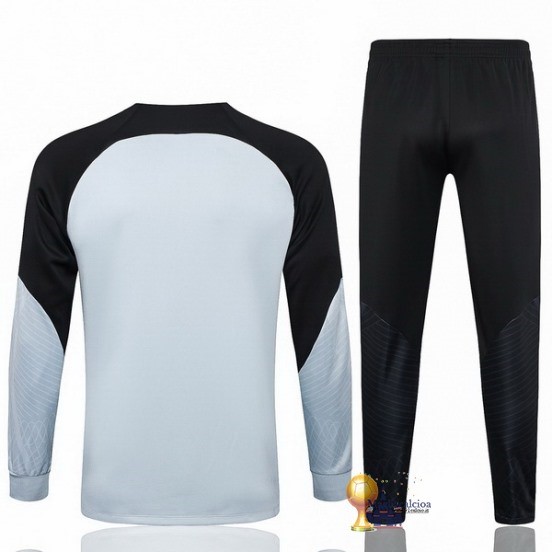 Set Completo Set Completo Lunga Zip Giacca Barcelona 2023 2024 Grigio Nero