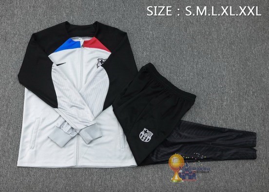 Set Completo Set Completo Lunga Zip Giacca Barcelona 2023 2024 Grigio Nero