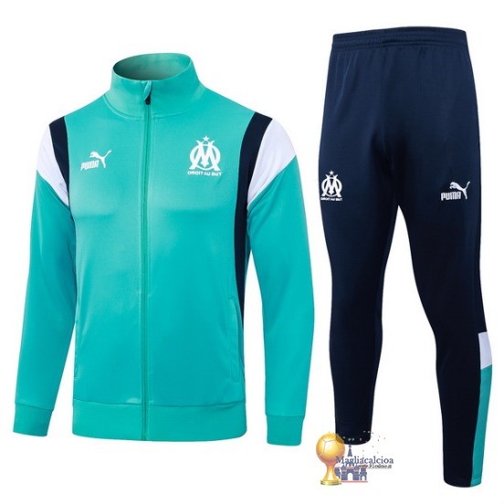 Set Completo Set Completo Lunga Zip Giacca Marsella 2023 2024 Verde Bianco Blu