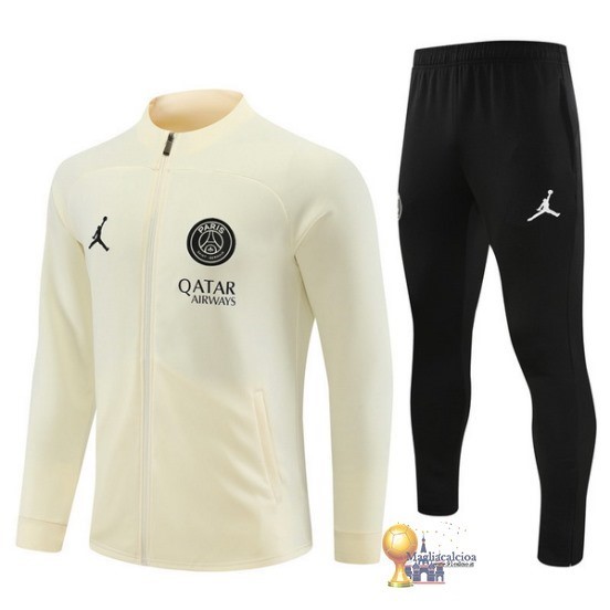 Set Completo Set Completo Lunga Zip Giacca Paris Saint Germain 2023 2024 Giallo I Nero