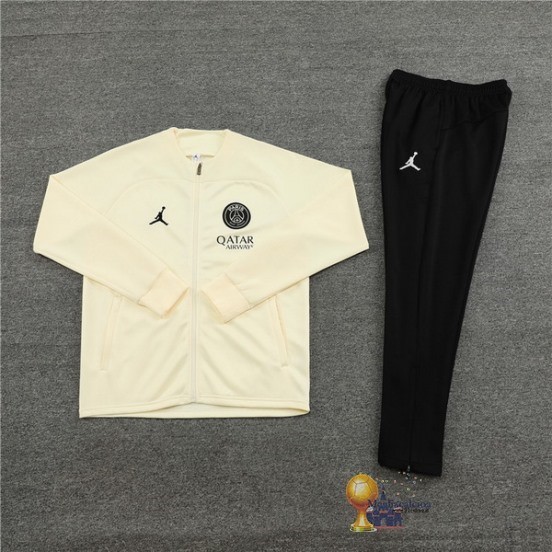 Set Completo Set Completo Lunga Zip Giacca Paris Saint Germain 2023 2024 Giallo I Nero
