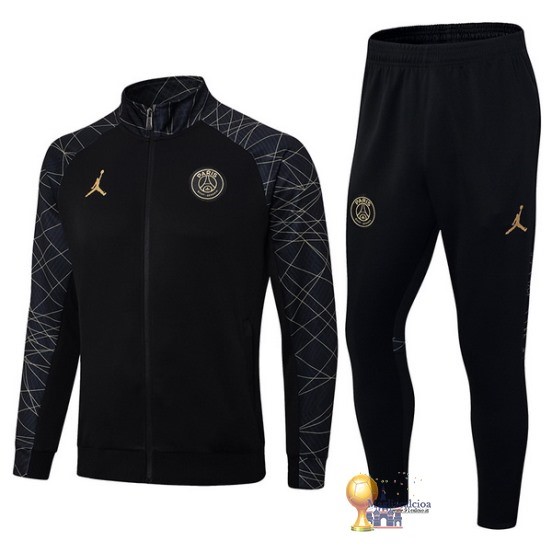 Set Completo Set Completo Lunga Zip Giacca Paris Saint Germain 2023 2024 Nero Grigio