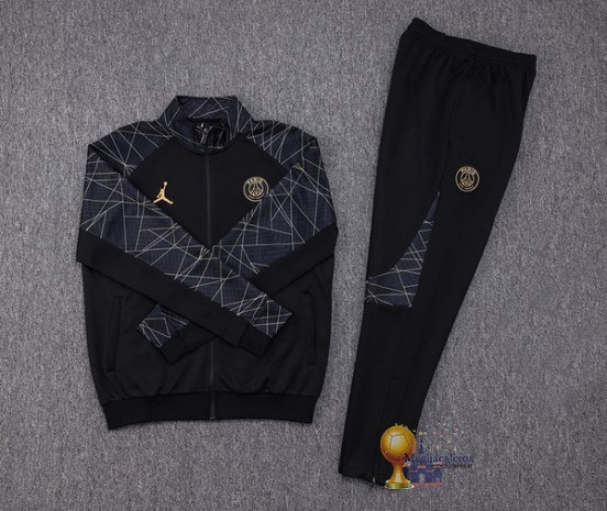 Set Completo Set Completo Lunga Zip Giacca Paris Saint Germain 2023 2024 Nero Grigio