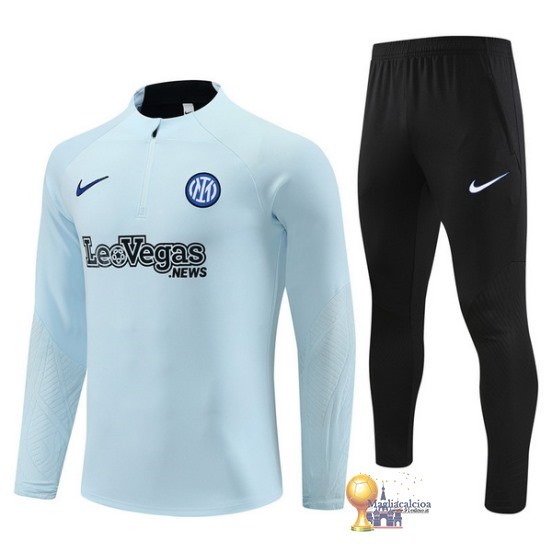 Set Completo Sudadera Formazione Bambino Inter Milán 2023 2024 Blu Luce Nero