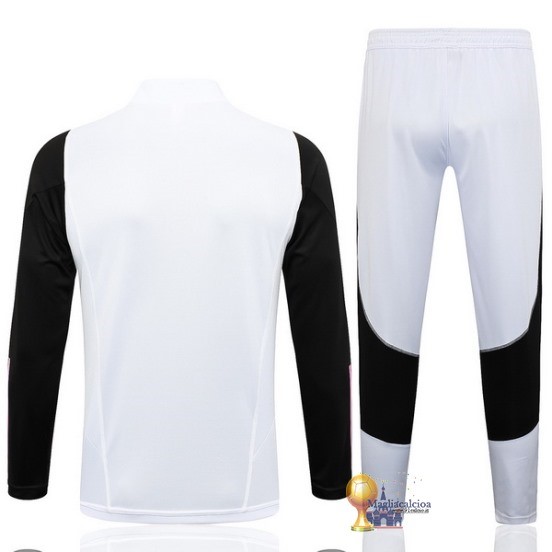 Set Completo Sudadera Formazione Bambino Juventus 2023 2024 Bianco I Nero Rosa