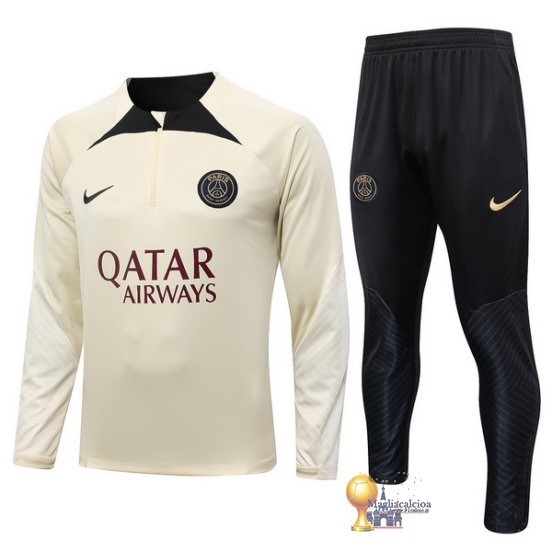 Set Completo Sudadera Formazione Bambino Paris Saint Germain 2023 2024 Giallo Nero