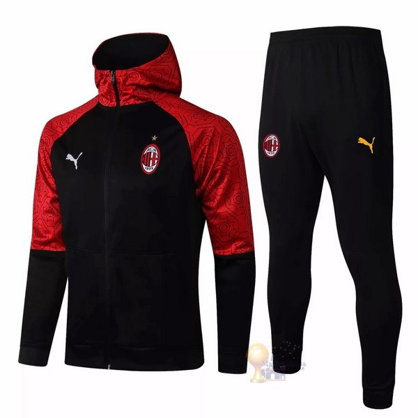 Calcio Maglie Chaqueta Con Capucha AC Milan 2020 2021 Rosso Nero