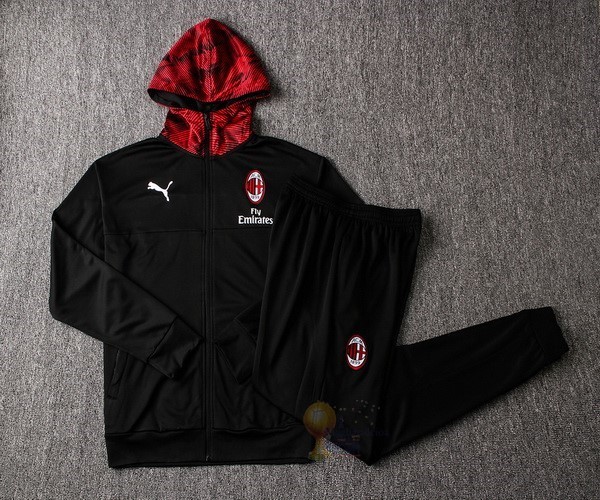 Calcio Maglie Tuta Presentazione AC Milan 2019 2020 Nero 2