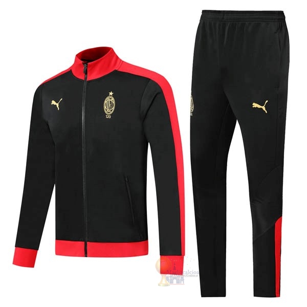 Calcio Maglie Tuta Presentazione AC Milan 2019 2020 Nero Rosso Giallo