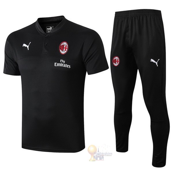 Calcio Maglie Set Completo Polo AC Milan 2019 2020 Nero