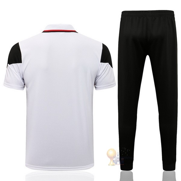 Calcio Maglie Set Completo Polo AC Milan 2021 2022 Bianco Nero Rosso