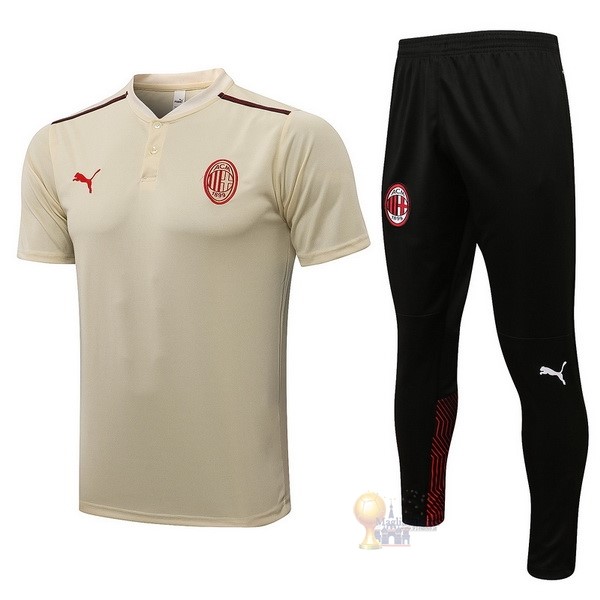 Calcio Maglie Set Completo Polo AC Milan 2021 2022 Giallo Nero