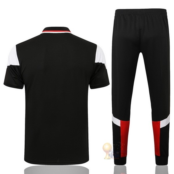 Calcio Maglie Set Completo Polo AC Milan 2021 2022 Nero Rosso Bianco