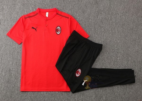 Calcio Maglie Set Completo Polo AC Milan 2021 2022 Rosso I Nero
