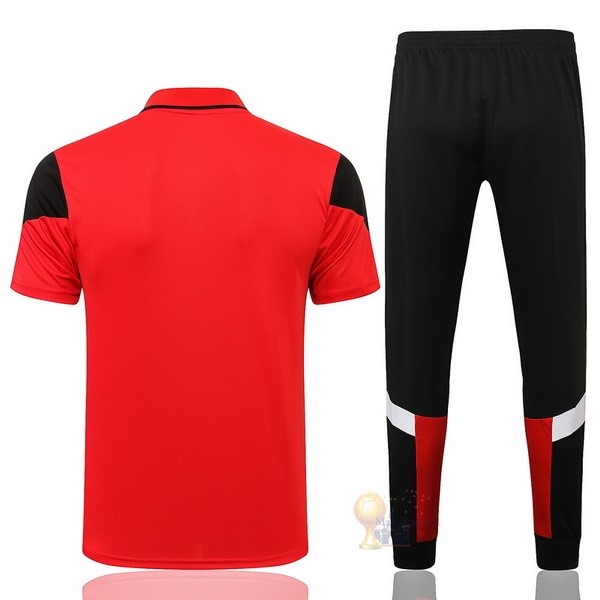 Calcio Maglie Set Completo Polo AC Milan 2021 2022 Rosso Nero Bianco