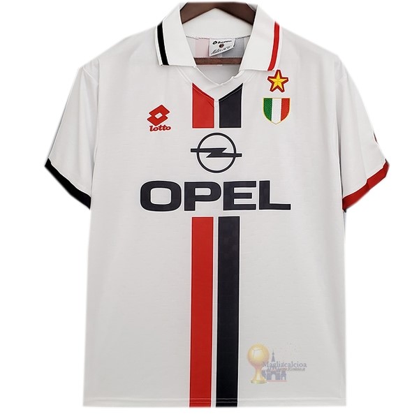 Calcio Maglie Away Maglia AC Milan Stile rétro 1995 1997 Bianco