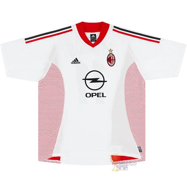 Calcio Maglie Away Maglia AC Milan Stile rétro 2002 2003 Bianco