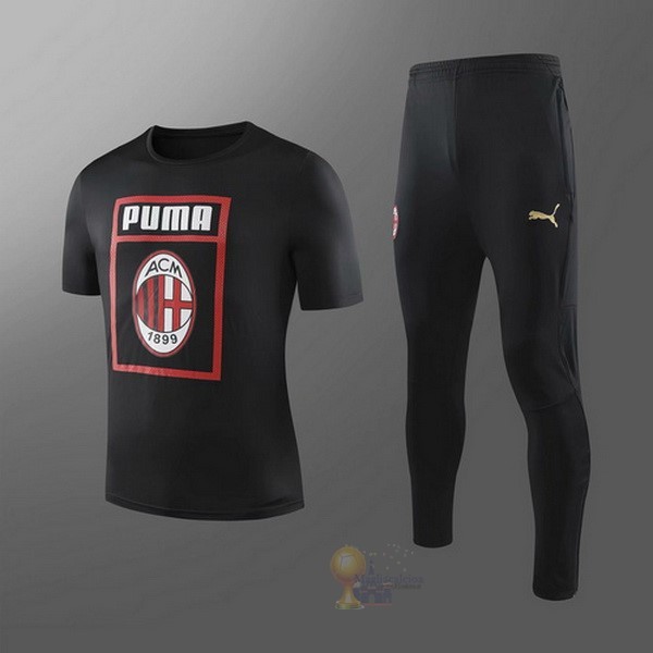 Calcio Maglie Formazione Set Completo AC Milan 2019 2020 Nero Rosso