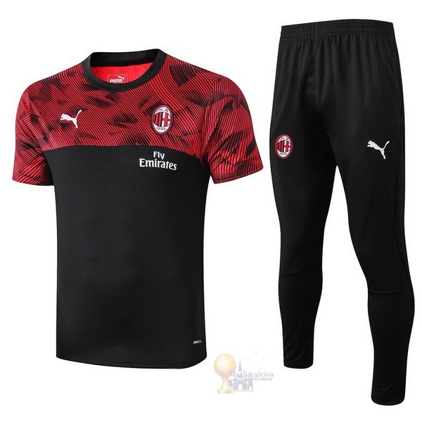 Calcio Maglie Formazione Set Completo AC Milan 2019 2020 Nero Rosso