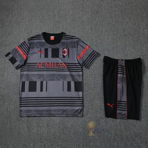 Calcio Maglie Formazione Set Completo AC Milan 2022 2023 Grigio Nero