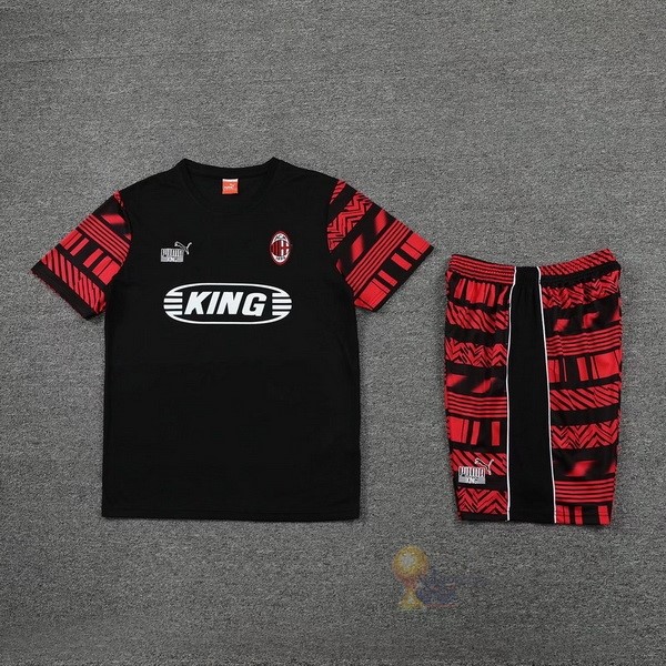 Calcio Maglie Formazione Set Completo AC Milan 2022 2023 Nero Rosso