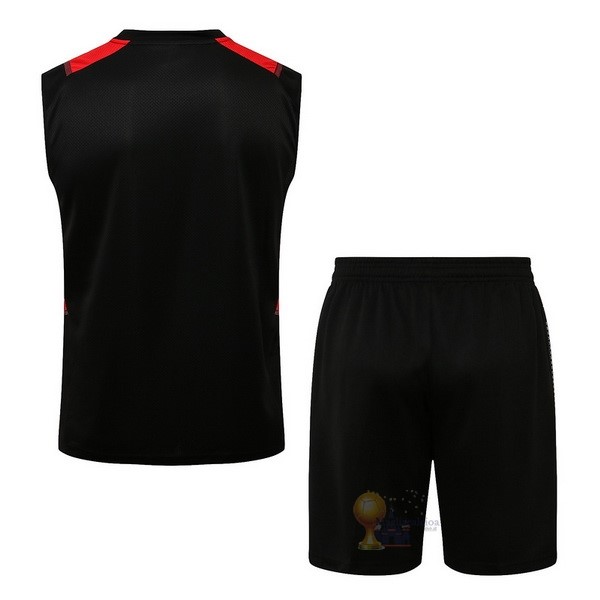 Calcio Maglie Formazione Sin Mangas Set Completo AC Milan 2021 2022 Nero Rosso