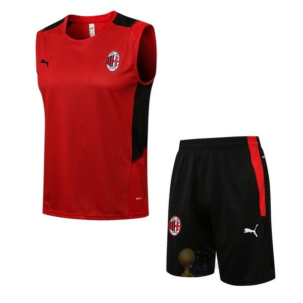 Calcio Maglie Formazione Sin Mangas Set Completo AC Milan 2021 2022 Rosso Nero