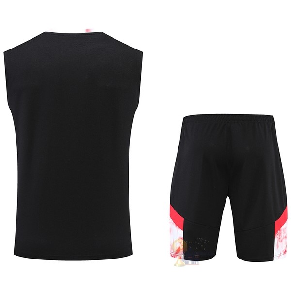 Calcio Maglie Formazione Sin Mangas Set Completo AC Milan 2022 2023 Nero Rosso