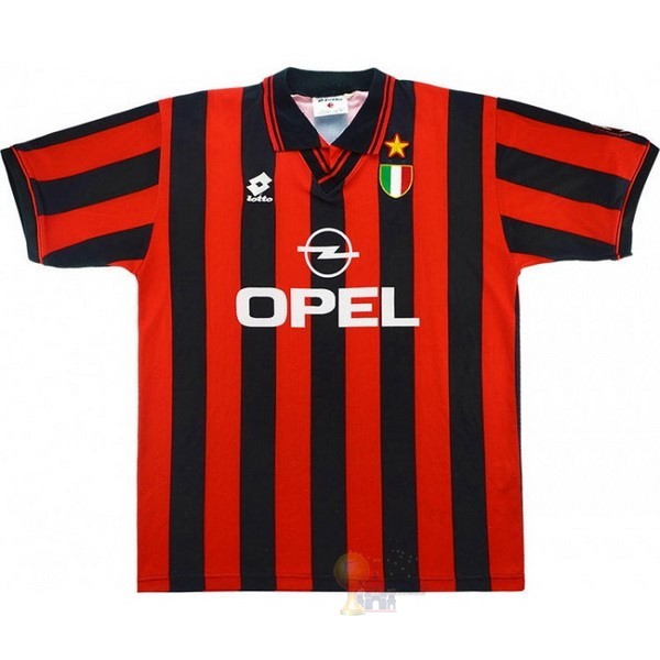 Calcio Maglie Home Maglia AC Milan Retro 1996 1997 Nero Rosso