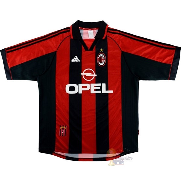 Calcio Maglie Home Maglia AC Milan Stile rétro 1998 2000 Rosso