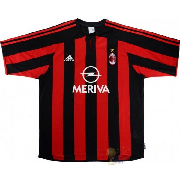 Calcio Maglie Home Maglia AC Milan Stile rétro 2003 2004 Rosso